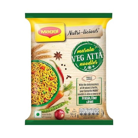 MAGGI Nutri-Licious Veg Atta Masala Noodles, Instant Noodles 72.5gm