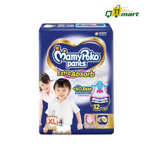MamyPoko Pants Extra Absorb Baby Diapers, X-Large (XL)