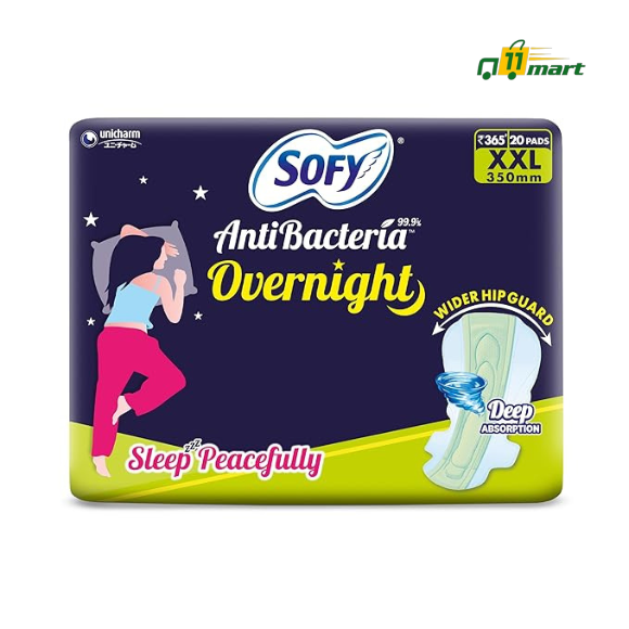 Sofy Anti Bacteria Overnight Extra Long Sanitary Pads, XX-Large