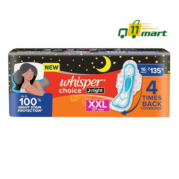 Whisper Ultra Overnight Sanitary Pad For Women With Wings - Xxl Plus