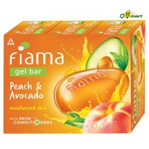 Fiama Gel Bar Peach And Avocado For Moisturized Skin, With Skin Conditioners For Moisturized Skin, 375g (125g - Pack of 3),